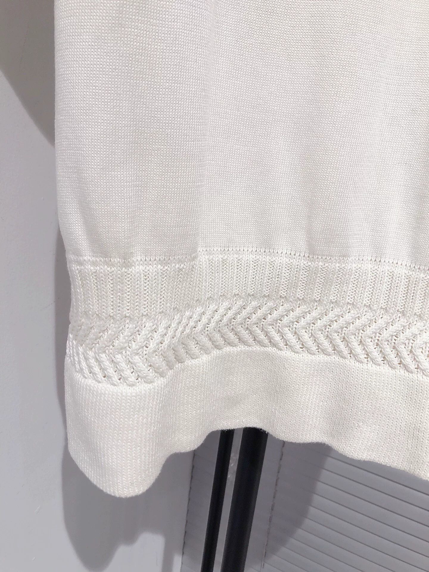 Hermes Hermes White Knit Short Sleeve Top Size US S / EU 44-46 / 1 - 4 Thumbnail