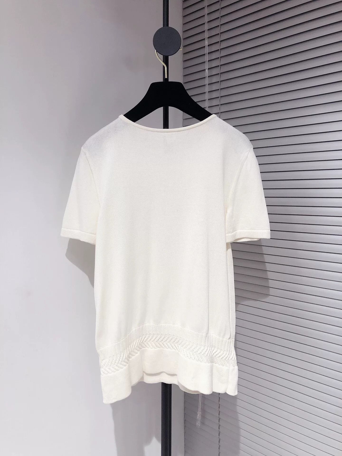 Hermes Hermes White Knit Short Sleeve Top Size US S / EU 44-46 / 1 - 2 Thumbnail