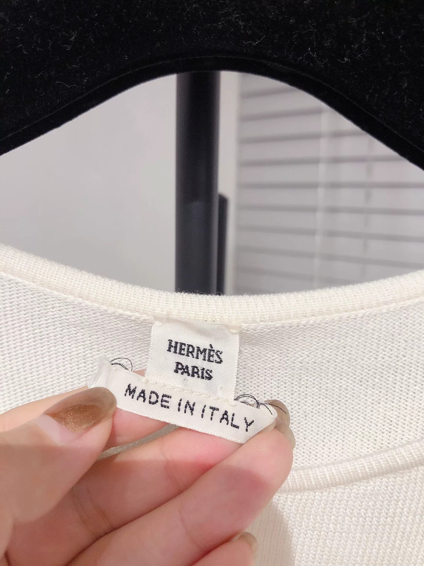 Hermes Hermes White Knit Short Sleeve Top Size US S / EU 44-46 / 1 - 7 Thumbnail