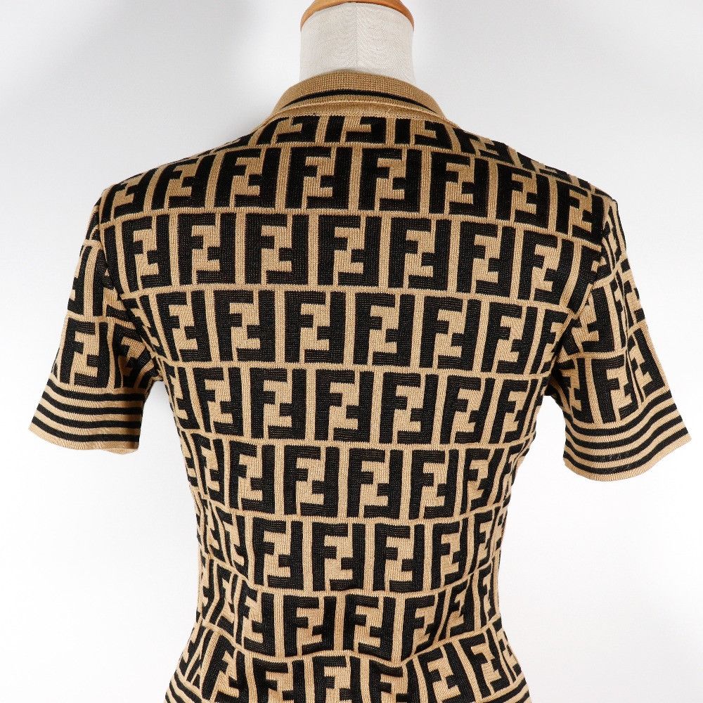 Fendi Fendi Fendi Zucca Cotton Knit Polo Shirt Cotton Tops DUTY FREE for USA Size ONE SIZE - 4 Thumbnail