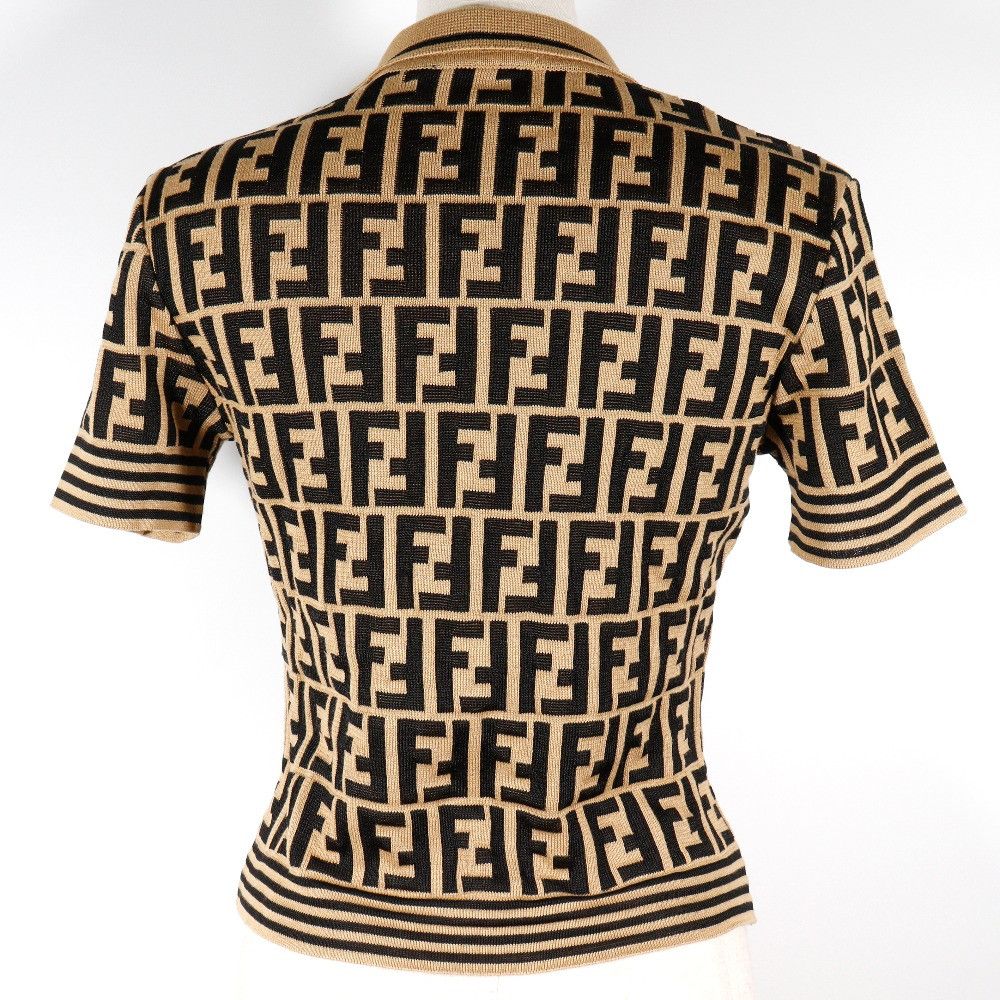 Fendi Fendi Fendi Zucca Cotton Knit Polo Shirt Cotton Tops DUTY FREE for USA Size ONE SIZE - 3 Thumbnail