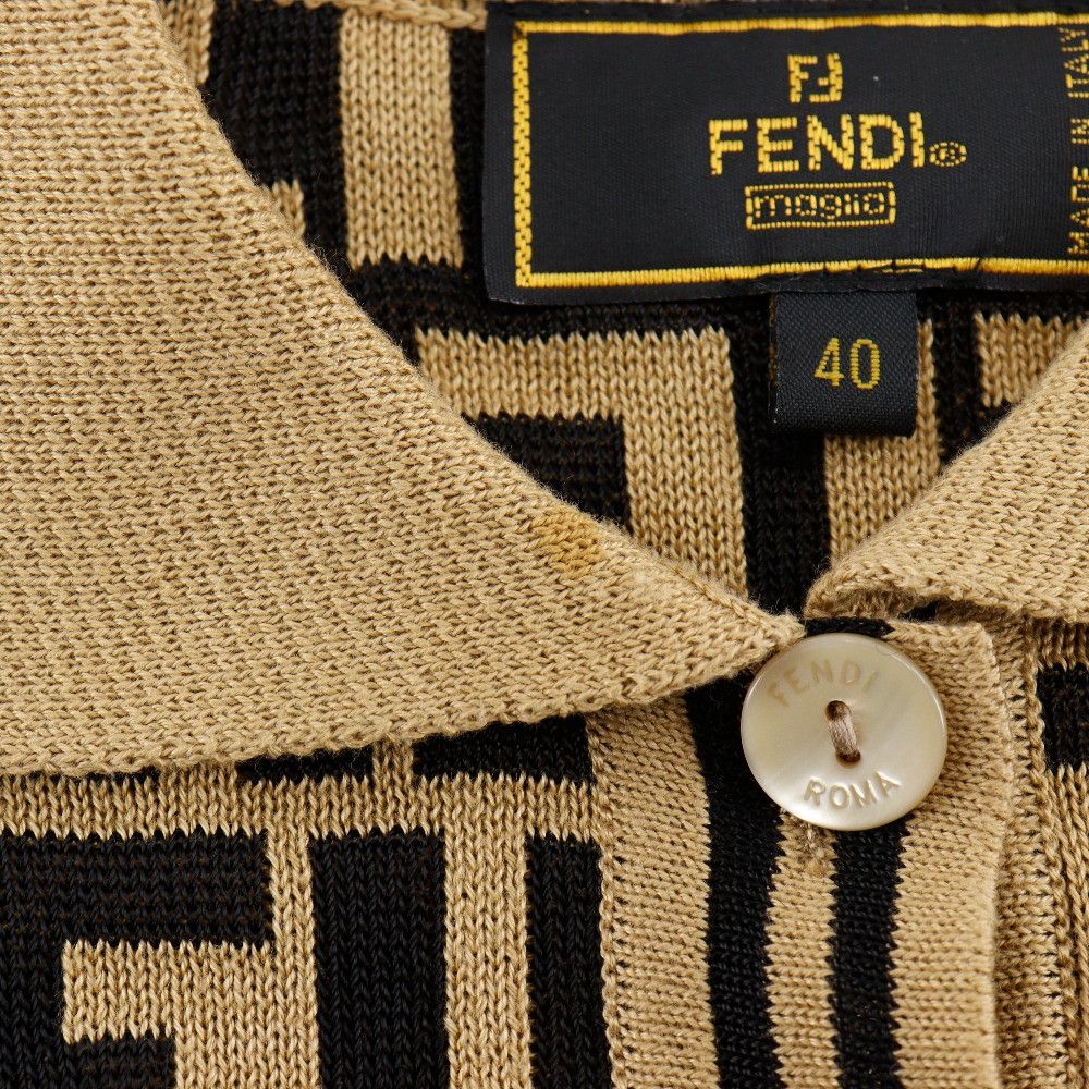 Fendi Fendi Fendi Zucca Cotton Knit Polo Shirt Cotton Tops DUTY FREE for USA Size ONE SIZE - 6 Thumbnail