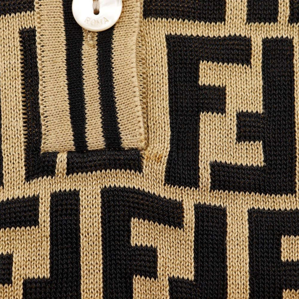 Fendi Fendi Fendi Zucca Cotton Knit Polo Shirt Cotton Tops DUTY FREE for USA Size ONE SIZE - 10 Thumbnail