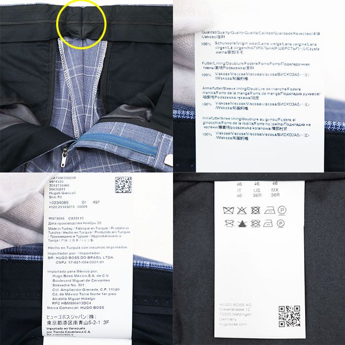 Other Other Hugo Boss CARLO BARBERA Super130s Wool Suit Set Leather Suits DUTY FREE for USA Size ONE SIZE - 10 Thumbnail
