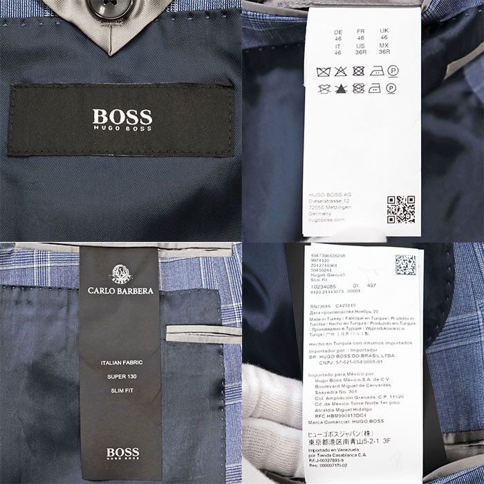 Other Other Hugo Boss CARLO BARBERA Super130s Wool Suit Set Leather Suits DUTY FREE for USA Size ONE SIZE - 6 Thumbnail