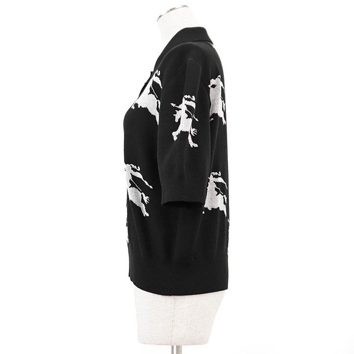 Burberry Burberry Burberry London Equestrian Knight Design Cotton Silk Knit Polo Shirt Cotton Tops DUTY FREE for USA Size ONE SIZE - 4 Thumbnail