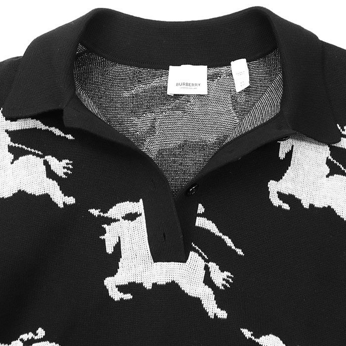 Burberry Burberry Burberry London Equestrian Knight Design Cotton Silk Knit Polo Shirt Cotton Tops DUTY FREE for USA Size ONE SIZE - 8 Thumbnail