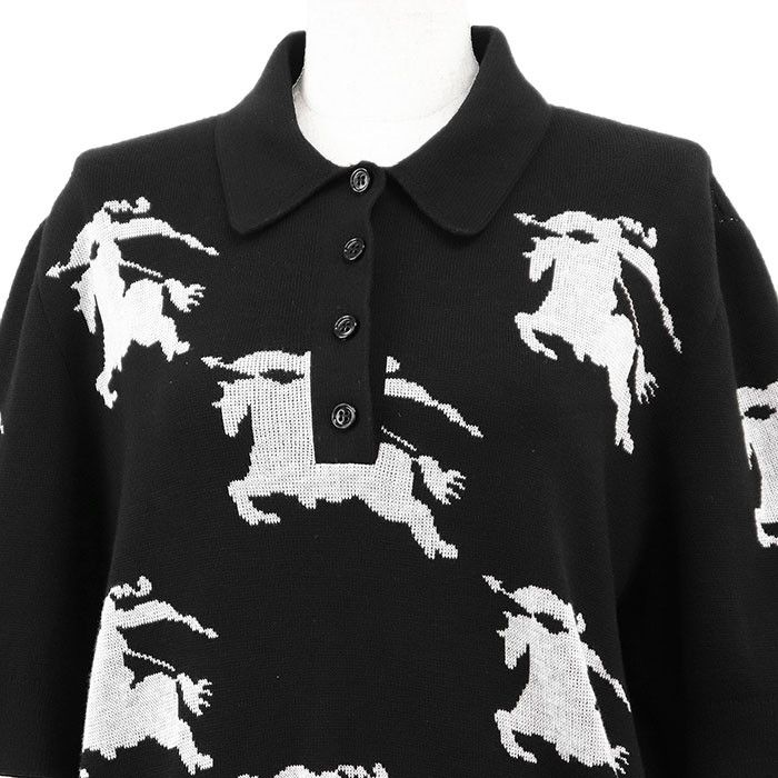 Burberry Burberry Burberry London Equestrian Knight Design Cotton Silk Knit Polo Shirt Cotton Tops DUTY FREE for USA Size ONE SIZE - 2 Thumbnail