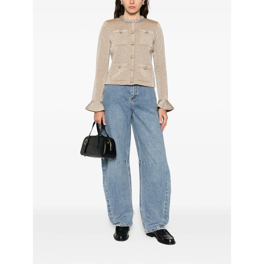 Self-Portrait Self-portrait BLUE Denim - Wide-Leg Jeans Size 27" / US 4 / IT 40 - 4 Thumbnail