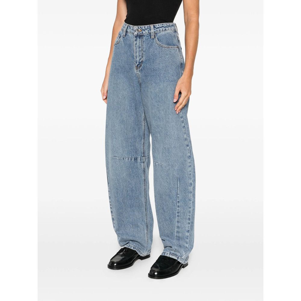Self-Portrait Self-portrait BLUE Denim - Wide-Leg Jeans Size 28" / US 6 / IT 42 - 2 Thumbnail