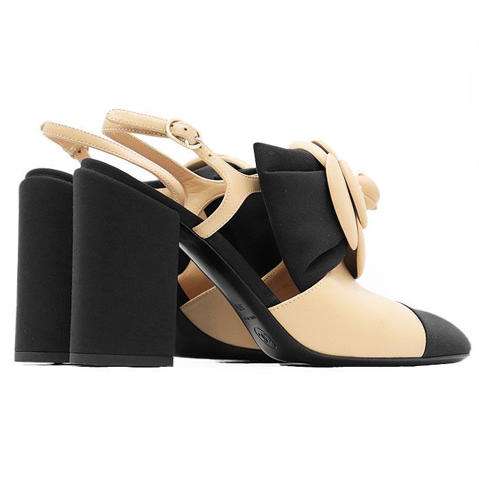 Chanel Chanel Chanel G45306 Camellia Ribbon Slingback Leather Pumps Leather Shoes G45306 DUTY FREE for USA Size ONE SIZE - 14 Thumbnail