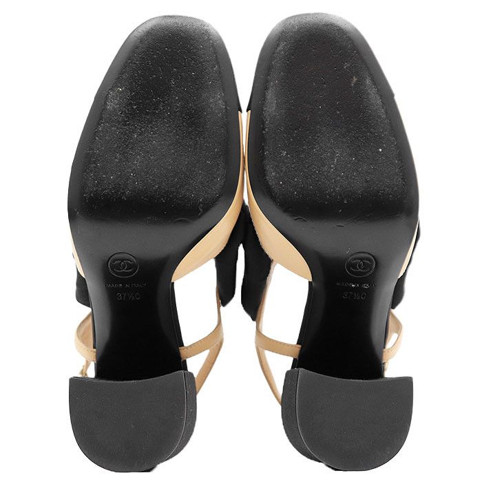 Chanel Chanel Chanel G45306 Camellia Ribbon Slingback Leather Pumps Leather Shoes G45306 DUTY FREE for USA Size ONE SIZE - 9 Thumbnail