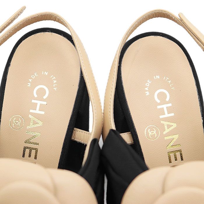 Chanel Chanel Chanel G45306 Camellia Ribbon Slingback Leather Pumps Leather Shoes G45306 DUTY FREE for USA Size ONE SIZE - 12 Thumbnail