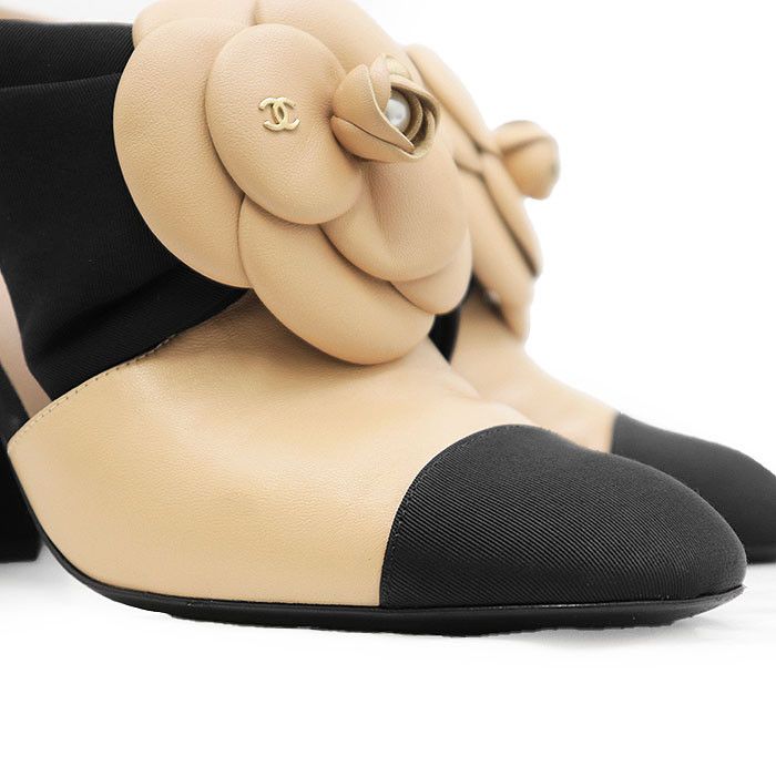 Chanel Chanel Chanel G45306 Camellia Ribbon Slingback Leather Pumps Leather Shoes G45306 DUTY FREE for USA Size ONE SIZE - 4 Thumbnail