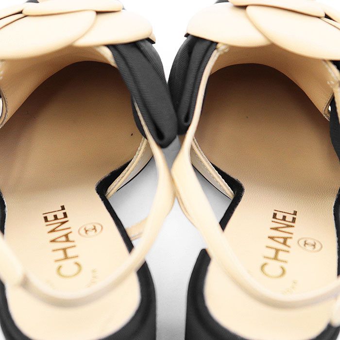 Chanel Chanel Chanel G45306 Camellia Ribbon Slingback Leather Pumps Leather Shoes G45306 DUTY FREE for USA Size ONE SIZE - 8 Thumbnail