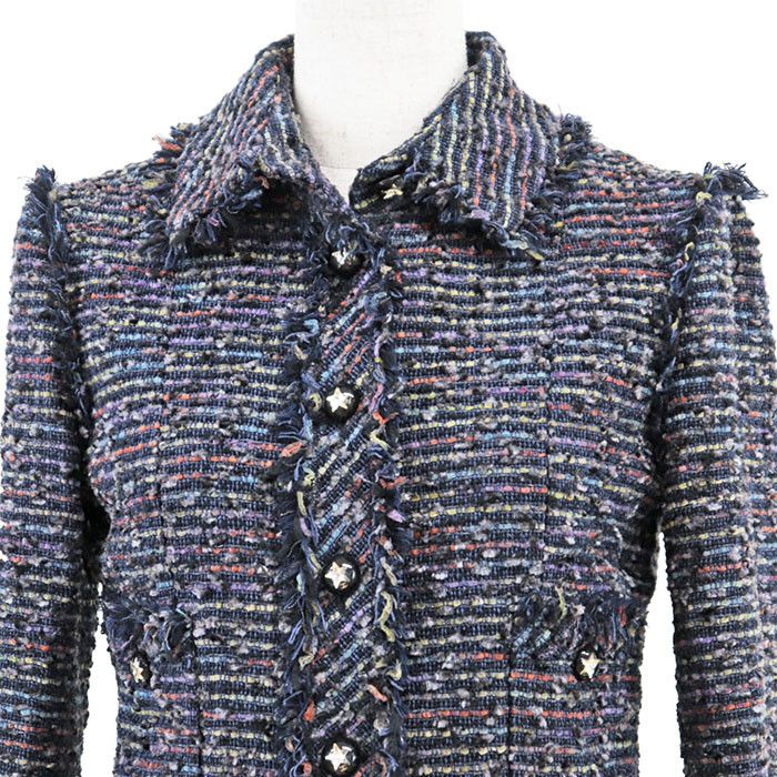 Chanel Chanel Chanel Tweed Jacket Cotton Outerwear 05A P26321 DUTY FREE for USA Size ONE SIZE - 2 Thumbnail