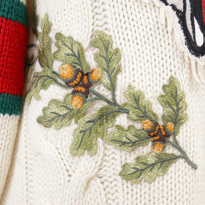 Gucci Gucci GUCCY Sheer Line Web Stripe 100% Wool Long Cardigan Cotton Tops DUTY FREE for USA