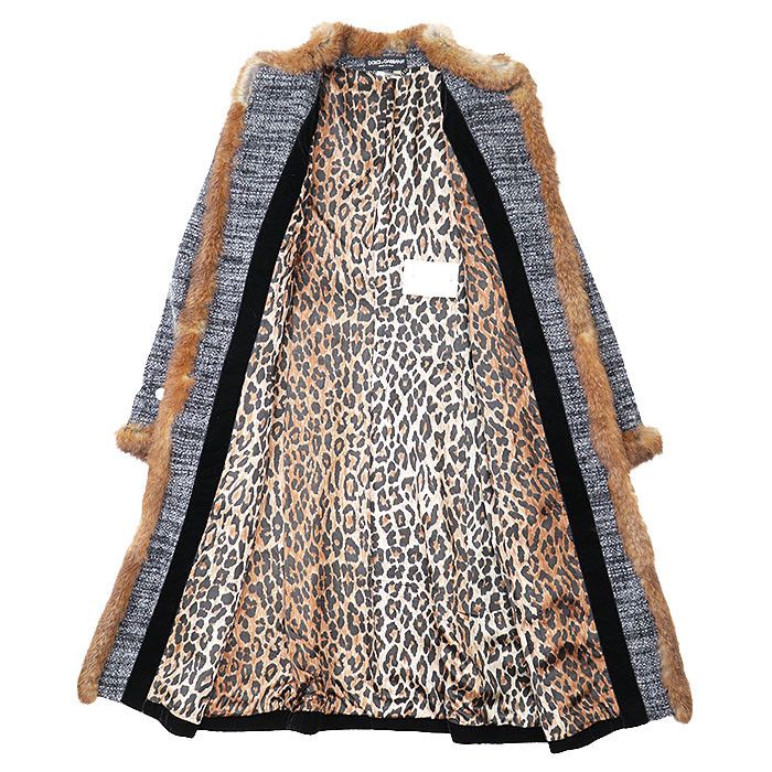 Dolce & Gabbana Dolce & Gabbana Dolce&Gabbana Alpaca Wool Rabbit Fur Long Coat Natural Material Outerwear DUTY FREE for USA Size ONE SIZE - 9 Thumbnail