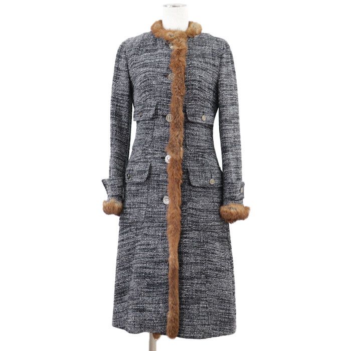 Dolce & Gabbana Dolce & Gabbana Dolce&Gabbana Alpaca Wool Rabbit Fur Long Coat Natural Material Outerwear DUTY FREE for USA Size ONE SIZE - 2 Thumbnail