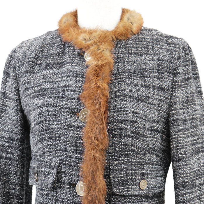 Dolce & Gabbana Dolce & Gabbana Dolce&Gabbana Alpaca Wool Rabbit Fur Long Coat Natural Material Outerwear DUTY FREE for USA Size ONE SIZE - 3 Thumbnail