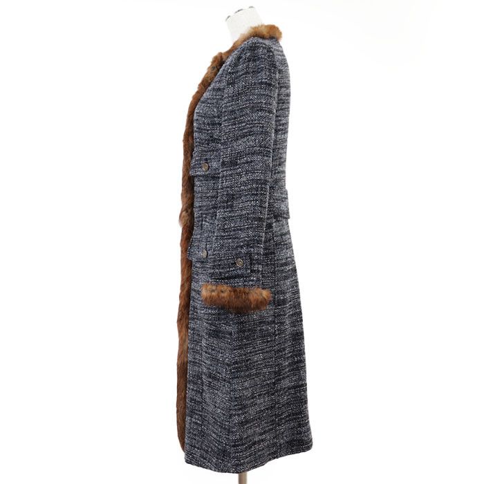 Dolce & Gabbana Dolce & Gabbana Dolce&Gabbana Alpaca Wool Rabbit Fur Long Coat Natural Material Outerwear DUTY FREE for USA Size ONE SIZE - 17 Thumbnail