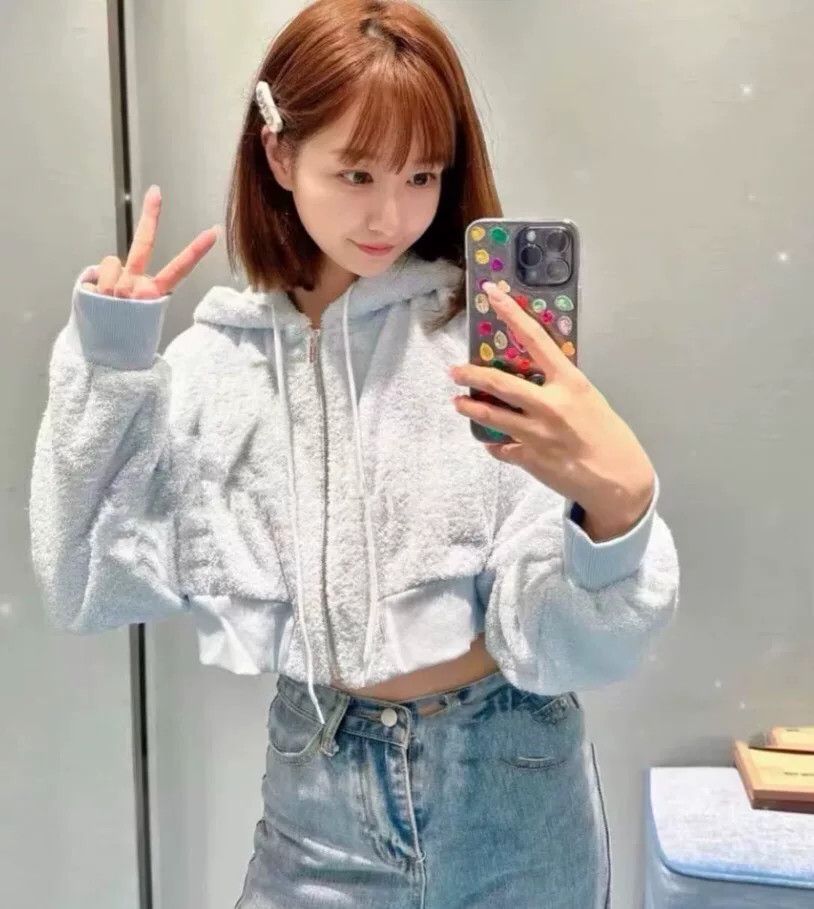 Miu Miu miu miu light blue logo hooded jacket Size US S / EU 44-46 / 1 - 9 Thumbnail