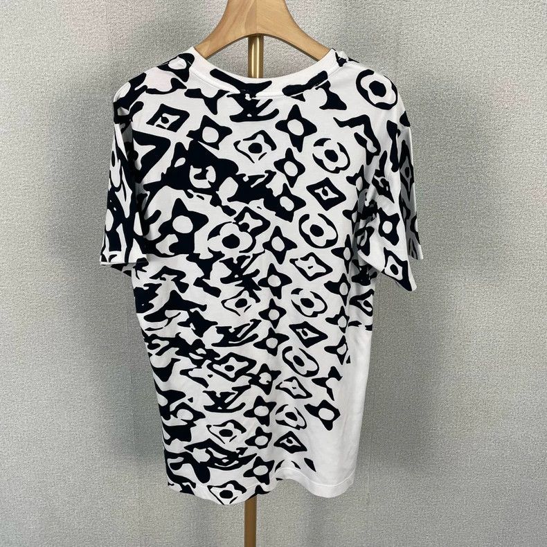 Louis Vuitton LV Black White Graffiti Short Sleeve T-Shirt Size US L / EU 52-54 / 3 - 2 Thumbnail