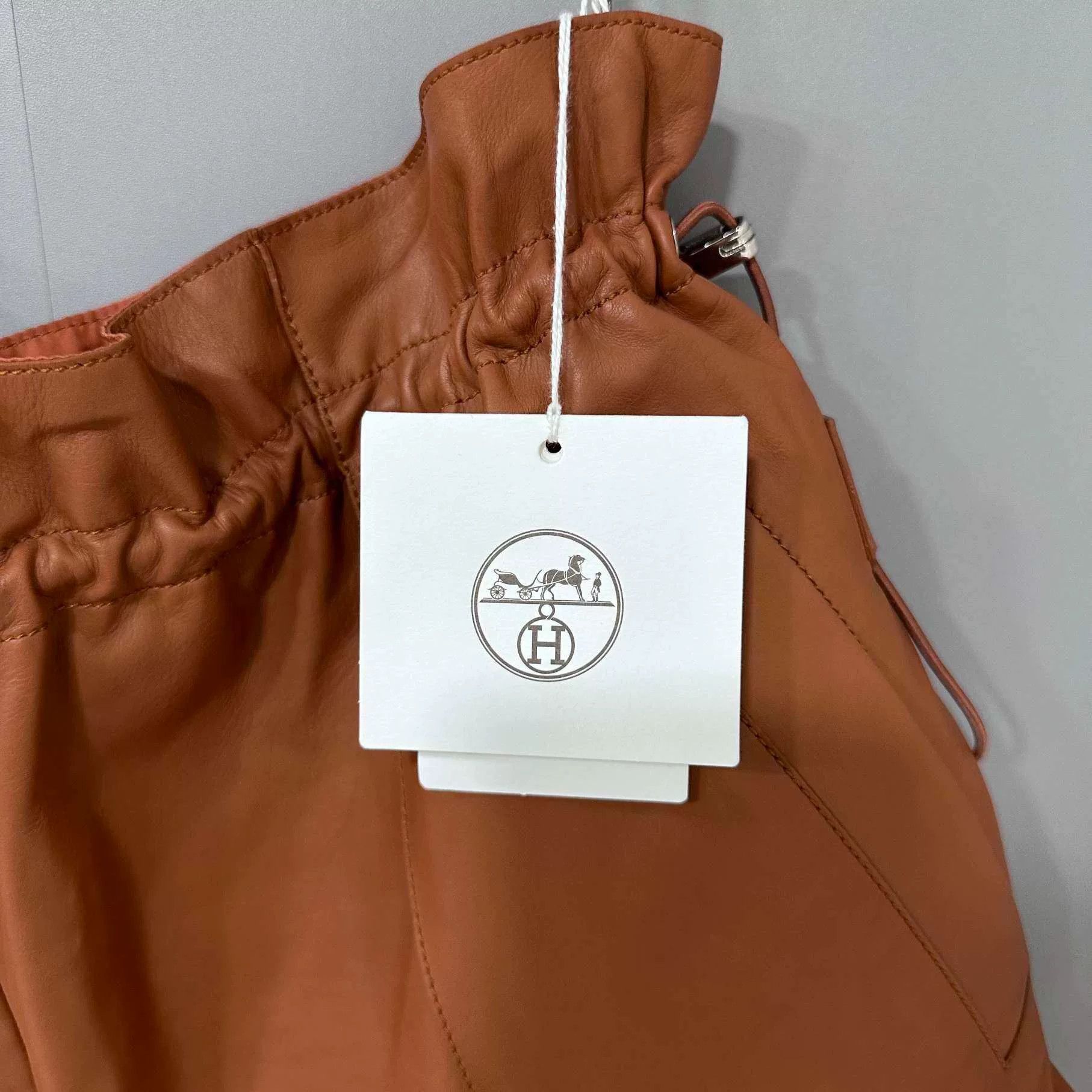 Hermes HERMES Brown Calfskin Leather Shorts Size US 38 / EU 54 - 4 Thumbnail
