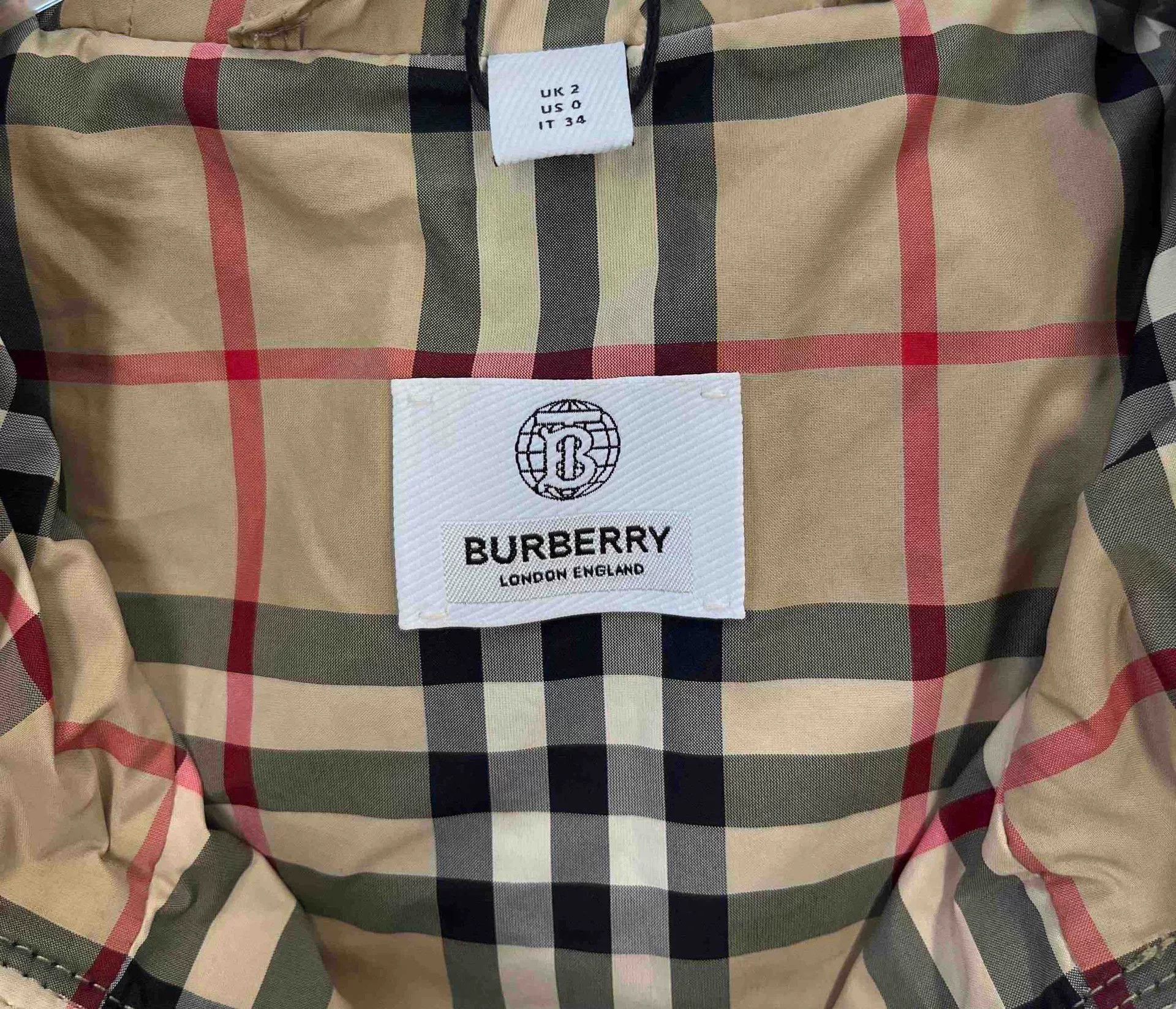 Burberry Burberry Beige Check Hooded Jacket Size US XS / EU 42 / 0 - 4 Thumbnail