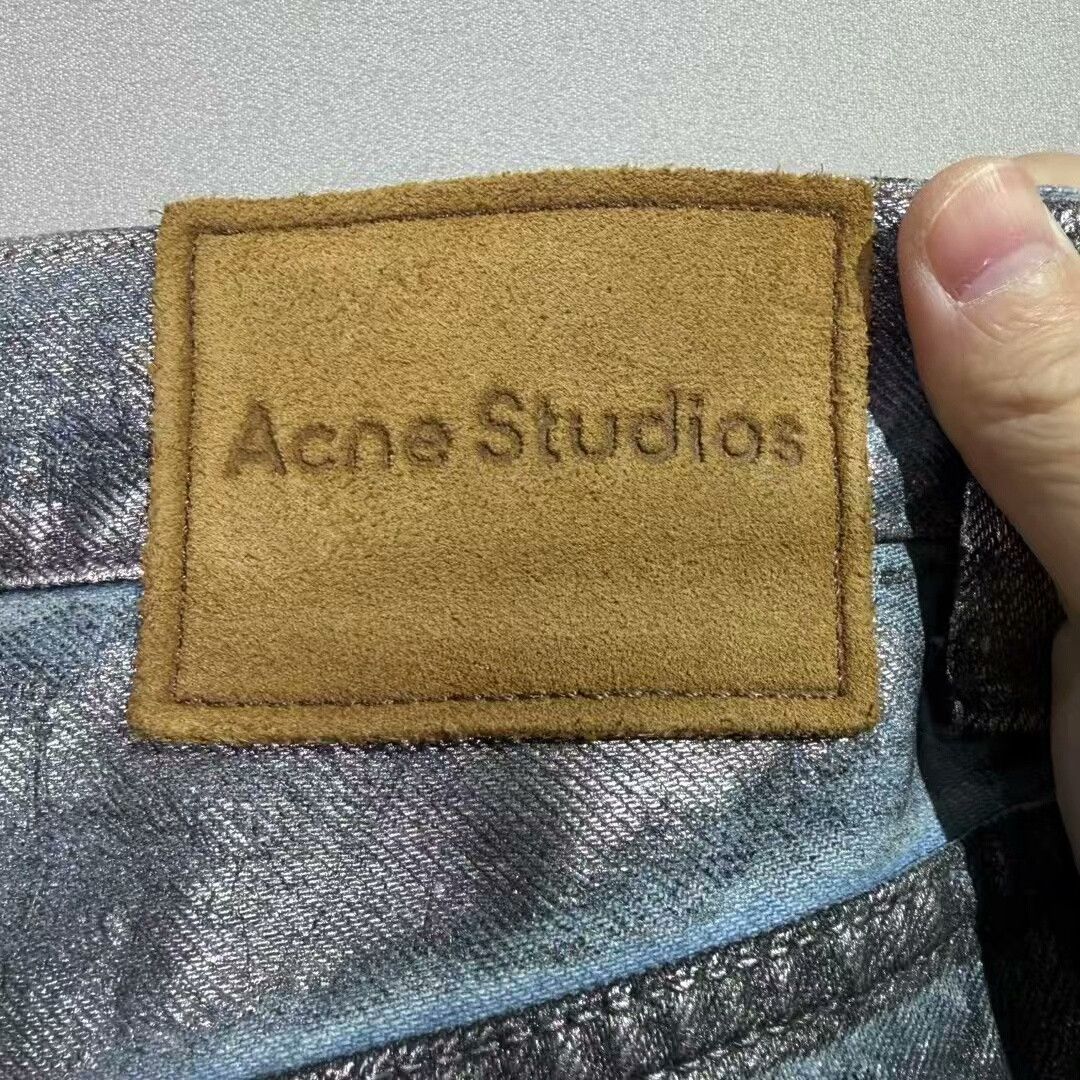 Acne Studios silver waxed denim trousers from acne studios Size US 32 / EU 48 - 3 Thumbnail
