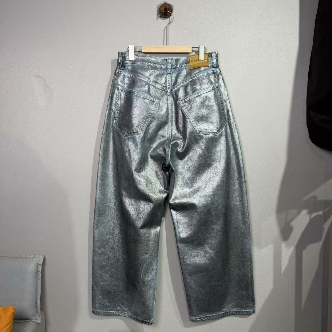 Acne Studios silver waxed denim trousers from acne studios Size US 32 / EU 48 - 2 Thumbnail