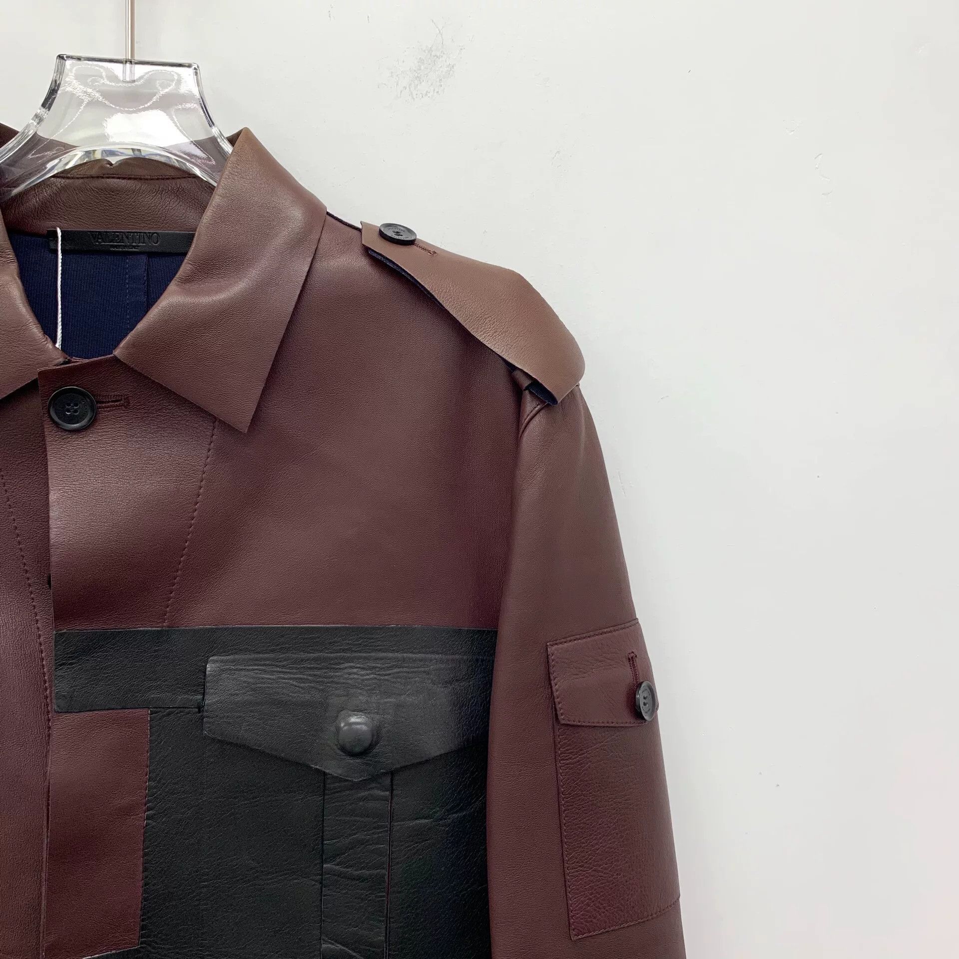 Valentino Valentino Brown Leather Collared Jacket Size US M / EU 48-50 / 2 - 3 Thumbnail