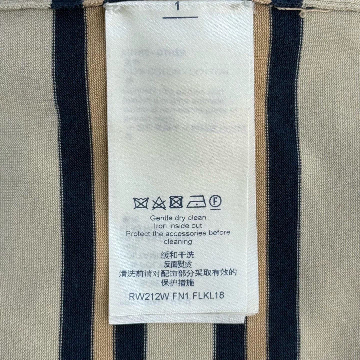 Louis Vuitton LV Beige Blue Stripe Silk Blend Long Sleeve Size US XS / EU 42 / 0 - 6 Thumbnail