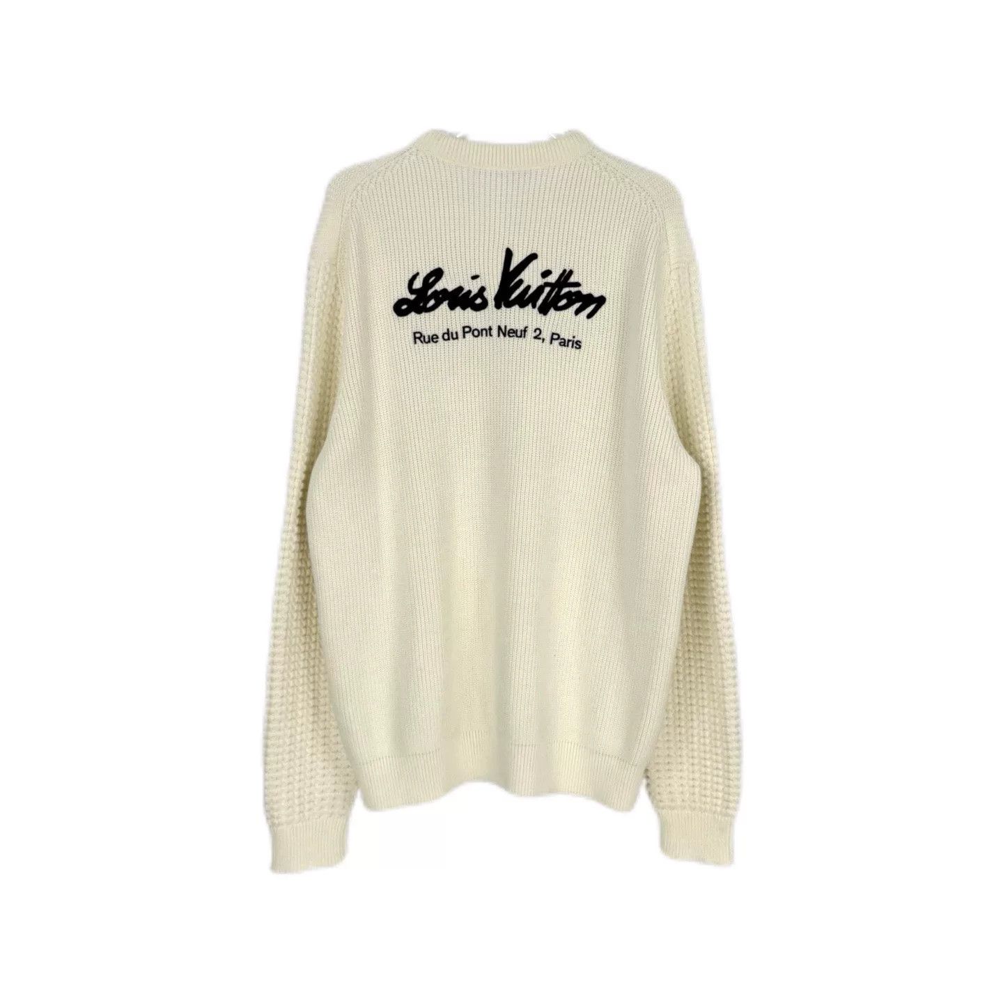Louis Vuitton Louis Vuitton White Embroidered Logo Sweater XL Size US XL / EU 56 / 4 - 2 Thumbnail