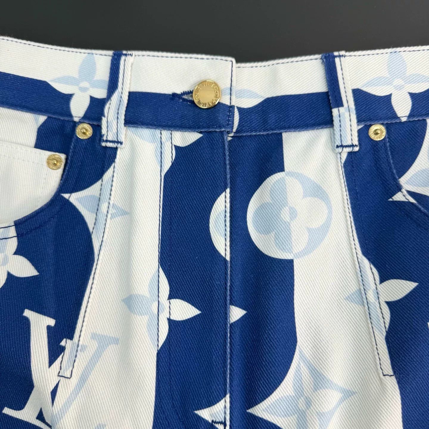 Louis Vuitton LV Blue White Logo Denim Jeans Size US 36 / EU 52 - 8 Thumbnail