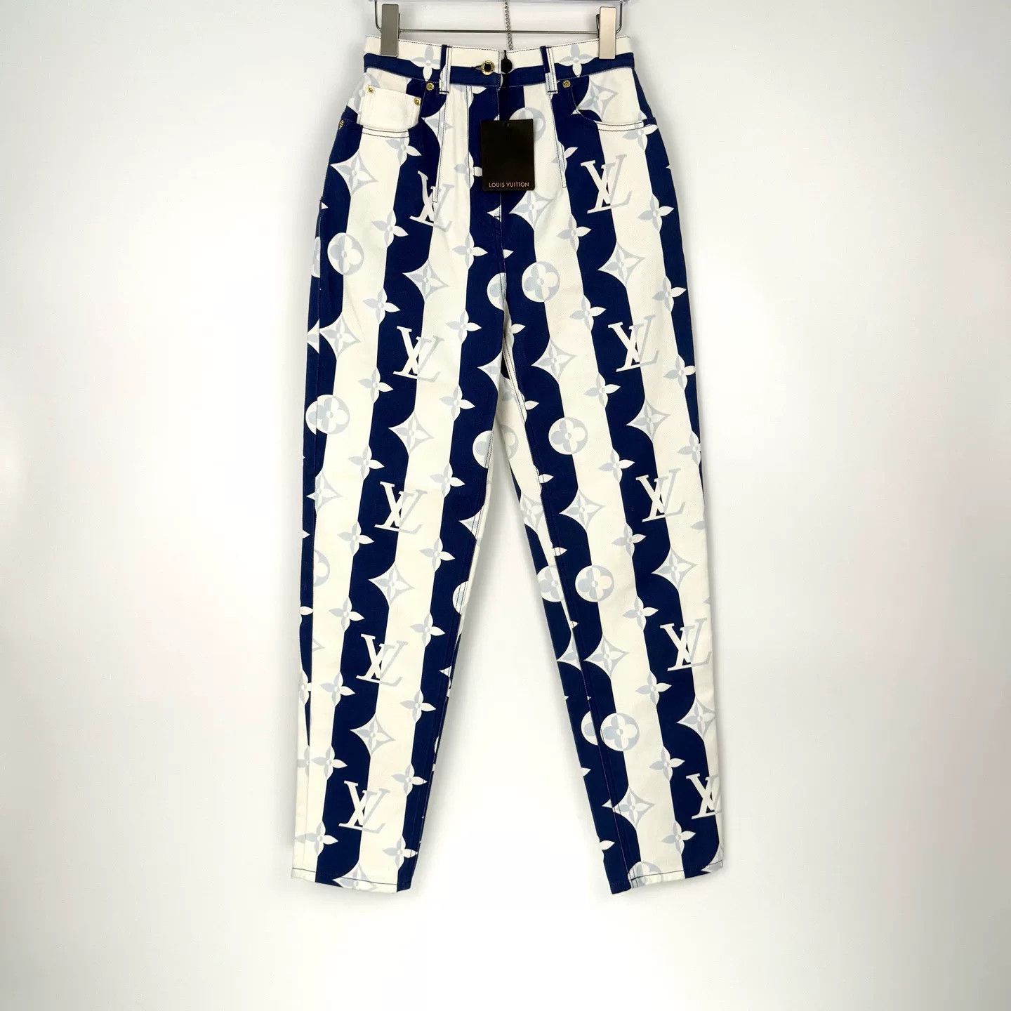 Louis Vuitton LV Blue White Logo Denim Jeans Size US 36 / EU 52 - 3 Thumbnail
