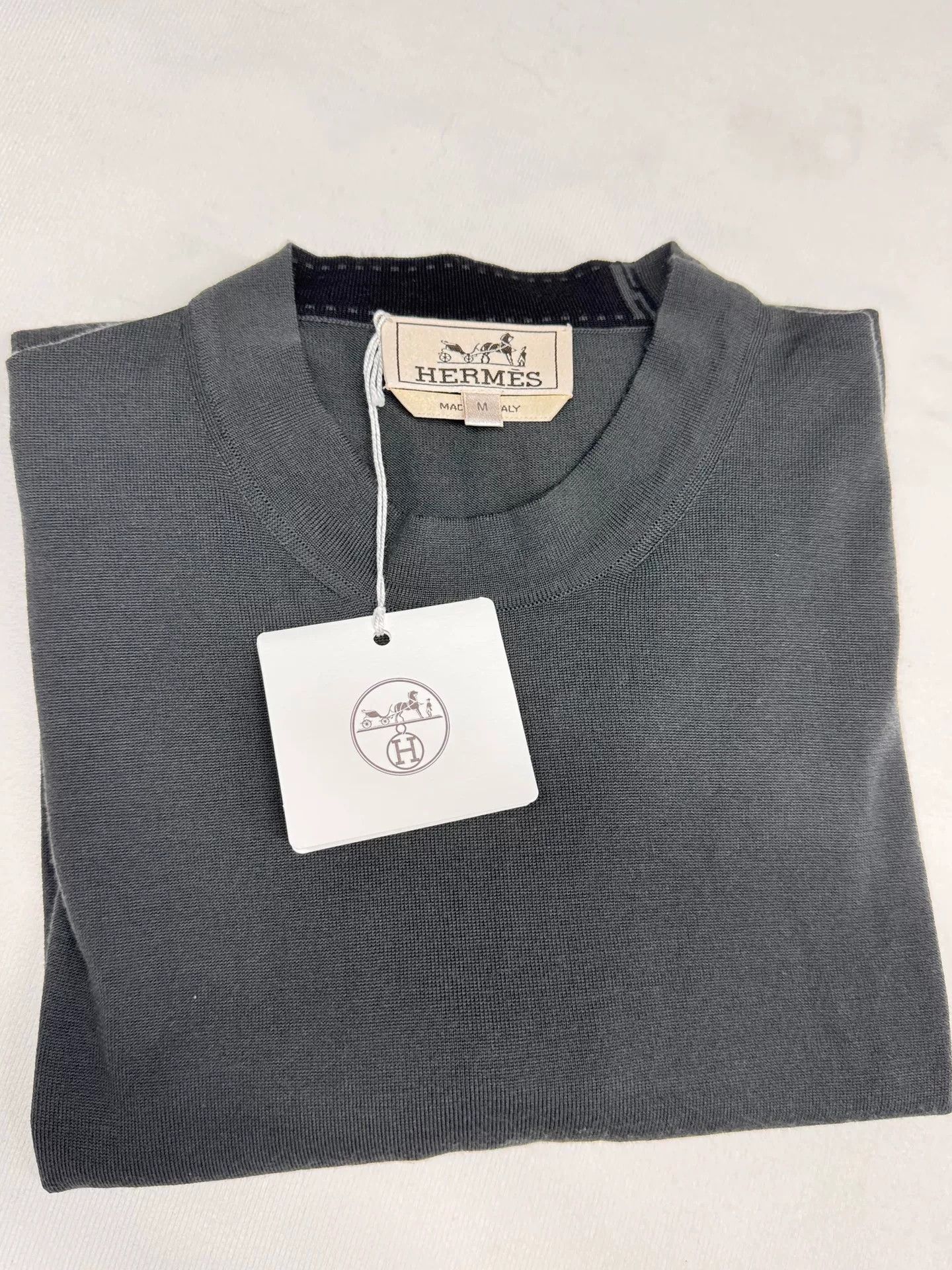 Hermes Hermes Men's Gray Knit Sweater Size US M / EU 48-50 / 2 - 7 Thumbnail