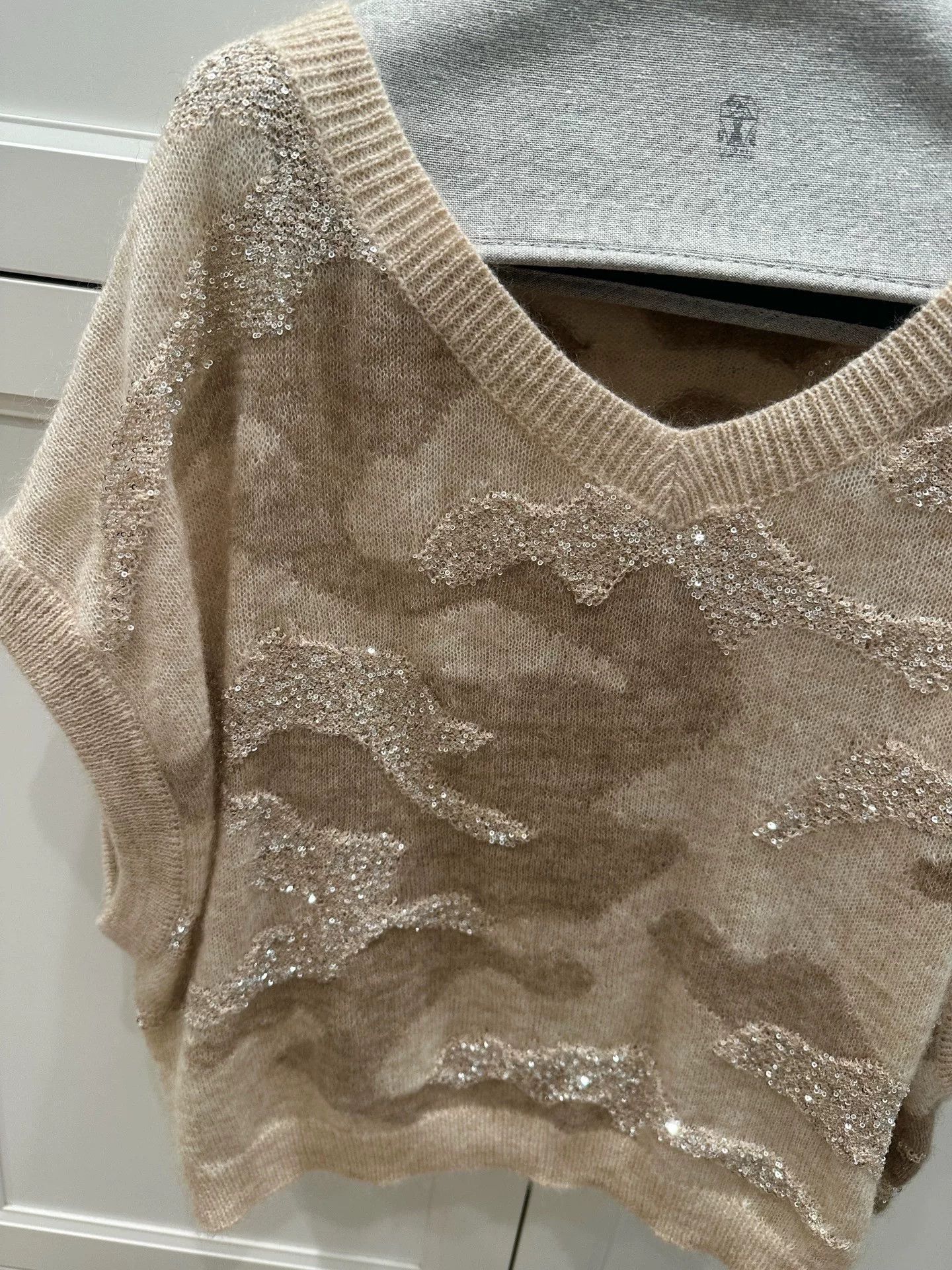 Balenciaga beige sparkling vest by Brunello Cucinelli Size US S / EU 44-46 / 1 - 2 Thumbnail