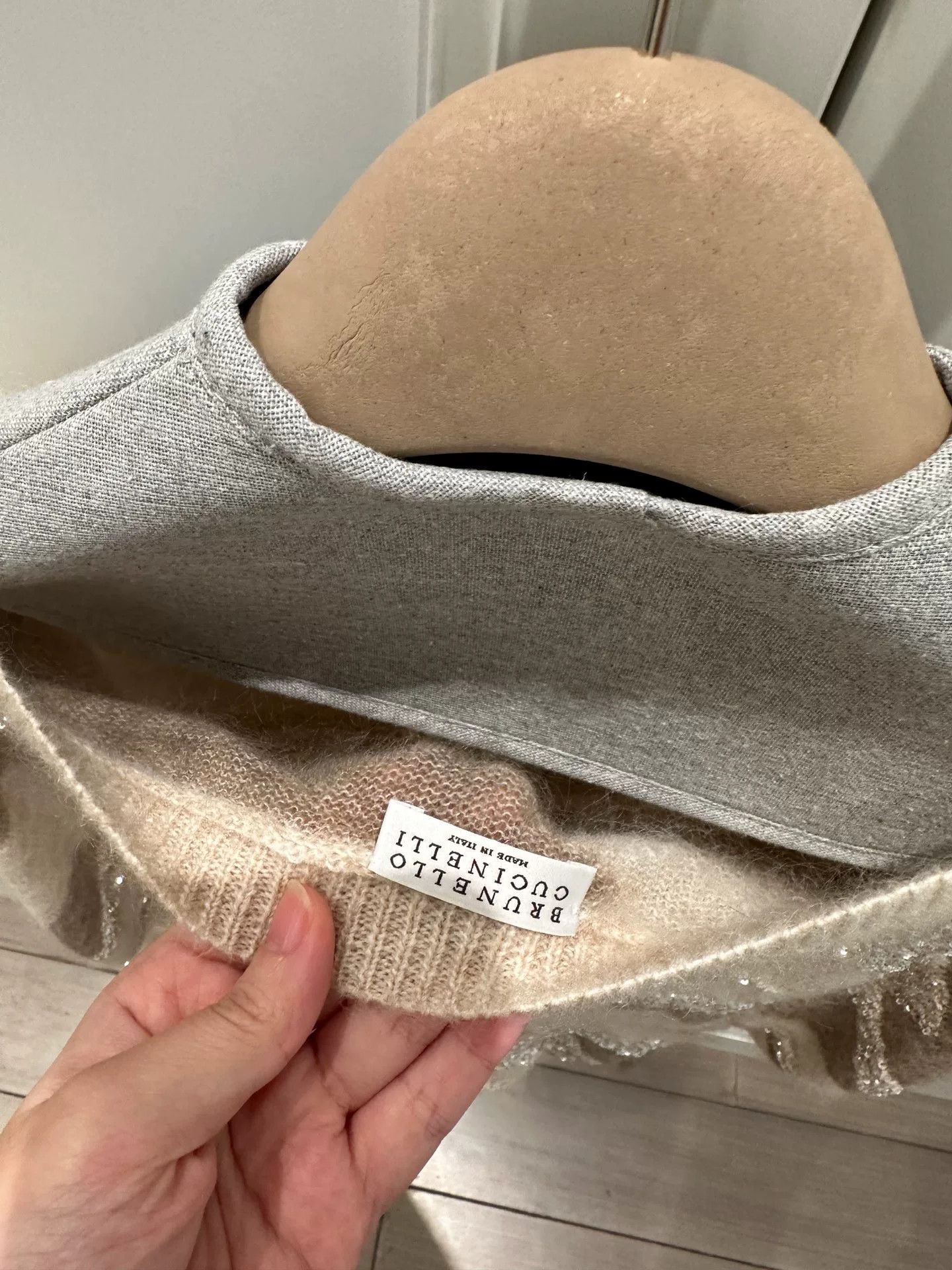 Balenciaga beige sparkling vest by Brunello Cucinelli Size US S / EU 44-46 / 1 - 7 Thumbnail