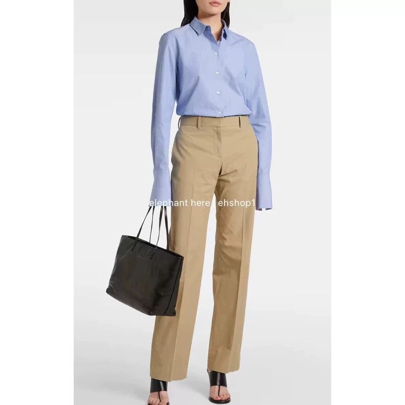 The Row The Row Khaki Straight-Leg Trousers Size US 34 / EU 50 - 8 Thumbnail