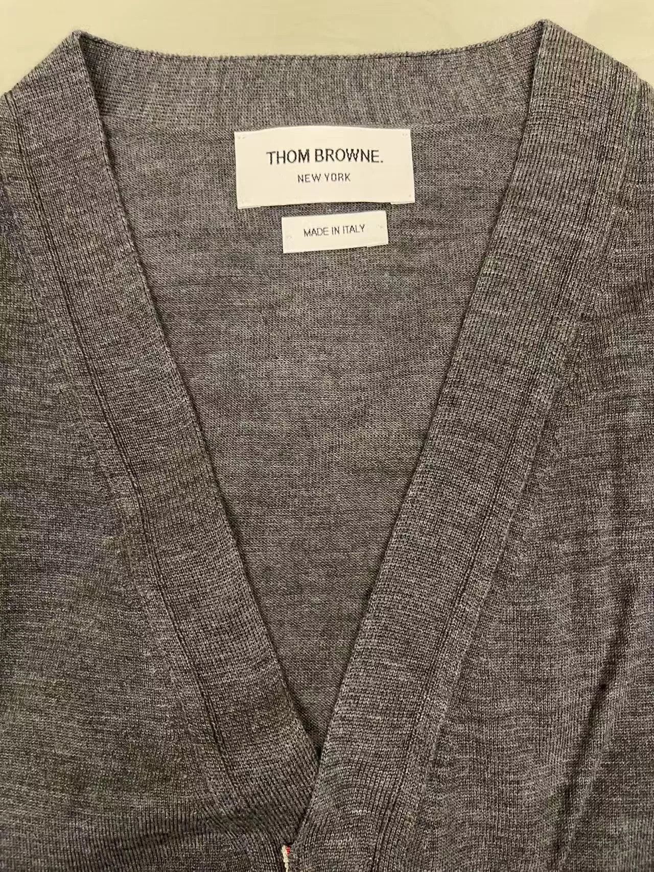 Thom Browne Thom Browne Gray Wool Cardigan with Stripes Size US S / EU 44-46 / 1 - 2 Thumbnail