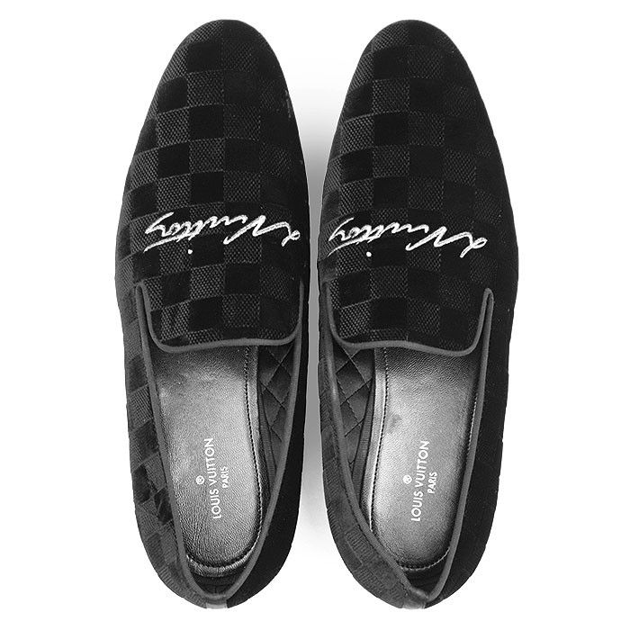 Louis Vuitton Louis Vuitton Louis Vuitton Damier Velour Loafer Canvas Shoes DUTY FREE for USA Size ONE SIZE - 6 Thumbnail