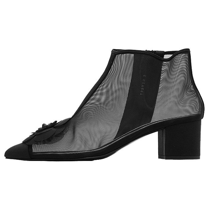 Chanel Chanel Chanel G34544 Camellia Nylon Mesh Short Boots Leather Shoes G34544 DUTY FREE for USA Size ONE SIZE - 4 Thumbnail