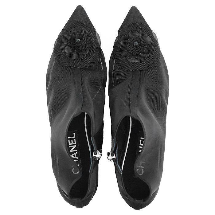 Chanel Chanel Chanel G34544 Camellia Nylon Mesh Short Boots Leather Shoes G34544 DUTY FREE for USA Size ONE SIZE - 5 Thumbnail