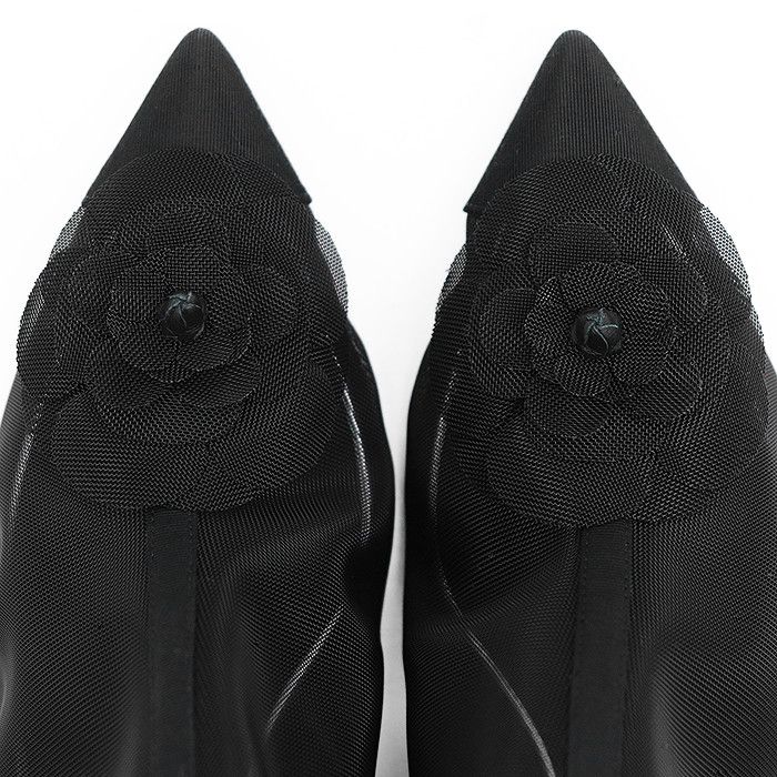 Chanel Chanel Chanel G34544 Camellia Nylon Mesh Short Boots Leather Shoes G34544 DUTY FREE for USA Size ONE SIZE - 6 Thumbnail