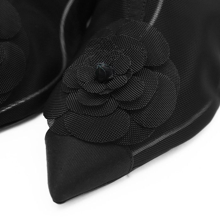 Chanel Chanel Chanel G34544 Camellia Nylon Mesh Short Boots Leather Shoes G34544 DUTY FREE for USA Size ONE SIZE - 2 Thumbnail