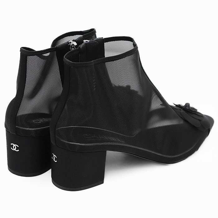 Chanel Chanel Chanel G34544 Camellia Nylon Mesh Short Boots Leather Shoes G34544 DUTY FREE for USA Size ONE SIZE - 14 Thumbnail