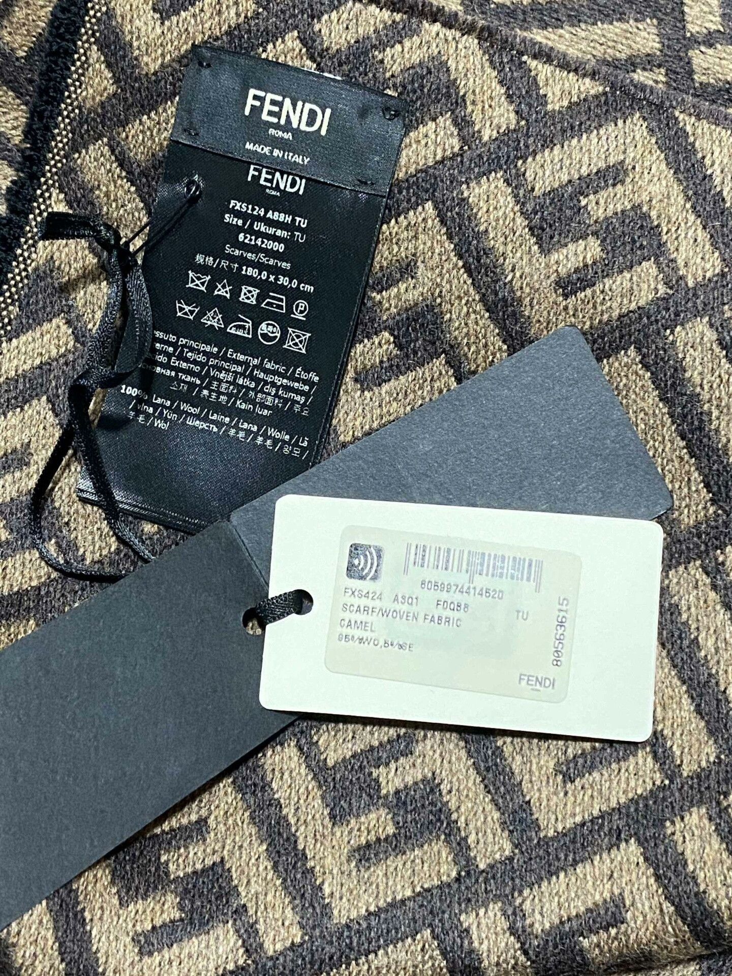Fendi Fendi Wool All-over Print Scarf Size ONE SIZE - 5 Thumbnail