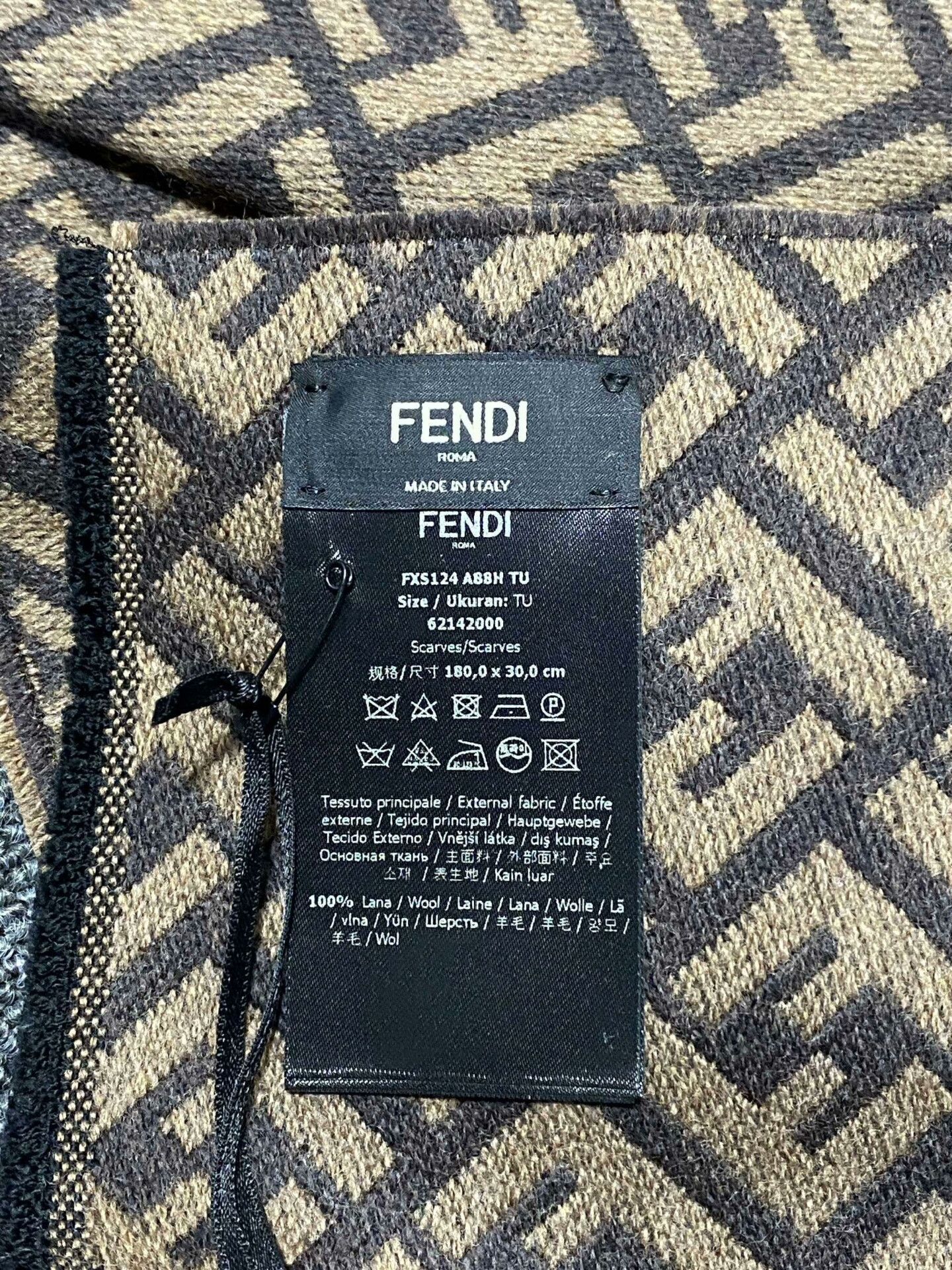 Fendi Fendi Wool All-over Print Scarf Size ONE SIZE - 4 Thumbnail