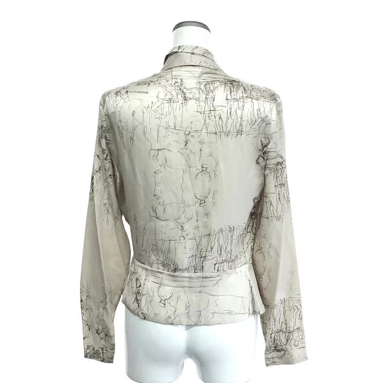 Hermes Hermes Silk Hand-drawn Pattern Blouse Size US XS / EU 42 / 0 - 2 Thumbnail